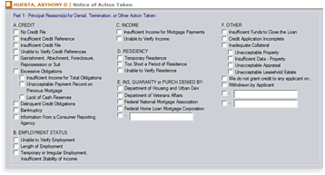 In the Part 1.. section, check the applicable checkbox that applies to this loan.